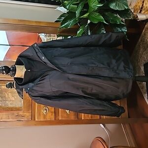 Roundtree & Yorke Black Water Resistant Double lined coat with hood size XXL